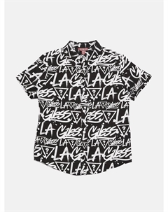 Рубашка с коротким рукавом с пышным принтом (7-16), черный Guess factory