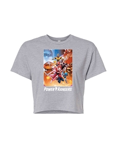 Укороченная футболка с рисунком Power Rangers для юниоров в стиле ретро Rangers, серый Licensed character