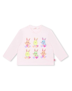 Футболка с рисунком «Розовый кролик», розовый Billieblush