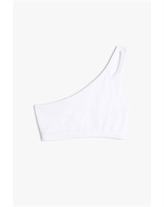 Укороченный хлопковый топ на одно плечо, белый Koton