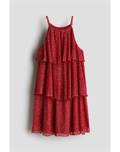 Мерцающее многоярусное платье, красный H&m