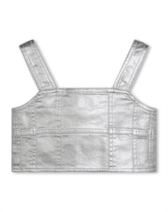 Укороченный топ с эффектом металлик, серебристый Marc jacobs kids