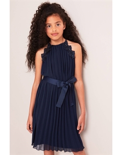 Плиссированное шифоновое платье для выхода в свет, синий Lipsy