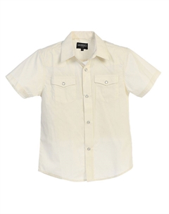 Детская однотонная рубашка в стиле вестерн с короткими рукавами, цвет Ivory Gioberti