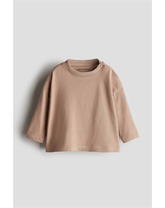 Рубашка с длинным рукавом из хлопка, бежевый H&m
