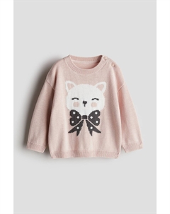 Свитер жаккардовой вязки, розовый H&m