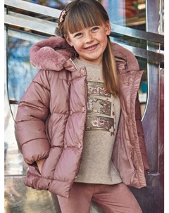 Пуховик стандартного кроя, розовый Mayoral