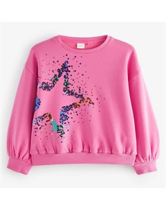 Толстовка с круглым вырезом и вышивкой для девочек 4–12 лет, розовый Next