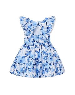 Платье с развевающимися рукавами и люверсами, синий Janie and jack