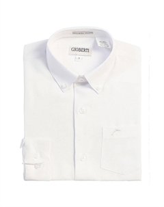 Детская оксфордская классическая рубашка с длинными рукавами, белый Gioberti