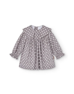 Платье с длинными рукавами и микропринтами, серый Charanga