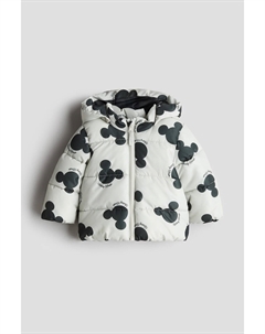 Пуховик с аппликациями, серый H&m