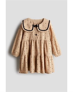 Хлопковое платье с воротником, бежевый H&m