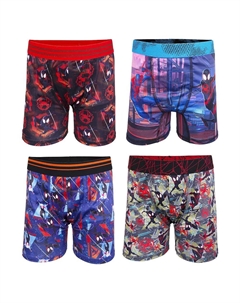 Набор из 4 боксеров-боксеров Marvel Spiderverse Spiderverse для мальчиков 6–10 лет, мультиколор Licensed character