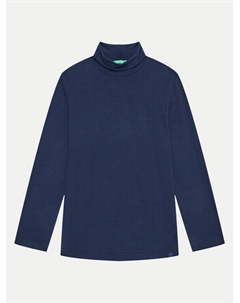 Свитер с высоким воротником обычного кроя, синий United colors of benetton