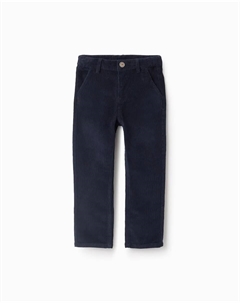 Вельветовые брюки чиносы узкого кроя для мальчиков, темно-синий Zippy