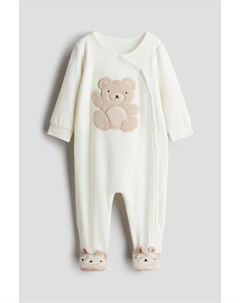 Велюровая пижама с ножками, белый H&m