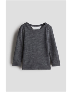 Рубашка из шерстяного трикотажа, серый H&m