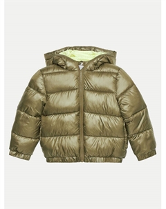 Пуховик свободного кроя, зеленый Guess