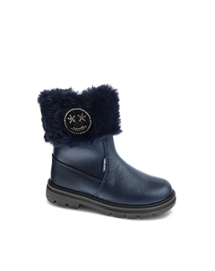 Кожаные сапоги для девочки на молнии, синий Pablosky