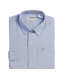 Детская оксфордская классическая рубашка с длинными рукавами, цвет Light Blue Gioberti