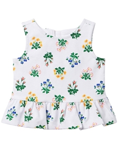 Топ с цветочным принтом Ponte, белый Janie and jack