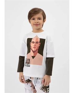 Рубашка с длинными рукавами контрастного цвета, зеленый Gulliver