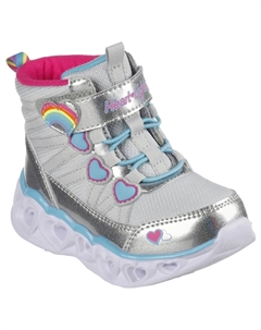 Детские зимние ботинки Skechers со светящейся подошвой, серебристый Skechers kids