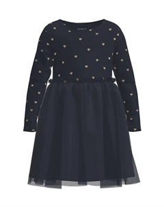 Платье из тюля "NMFNADJA LS DRESS NOOS", цвет Dark Sapphire Name it
