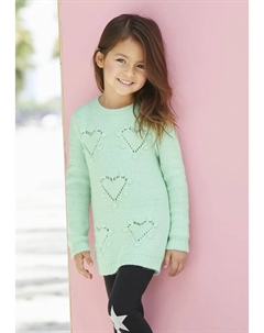 Вязаный свитер "для маленьких девочек", вязаное сердце узором, мятный Kidsworld