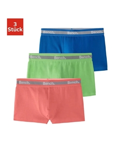 Боксеры (упаковка, 3 шт.), однотонные с неоновыми манжетами, синий Bench