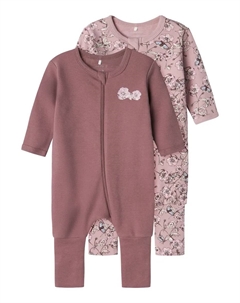 Пижамы "NBFNIGHTSUIT 2P ZIP FF GRAPE FLOWER NOOS" (упаковка, 2 шт.), цвет Grape Shake Name it