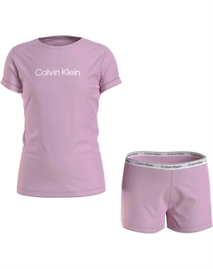 Пижамы Underwear "KNIT PJ SET (SS+SHORT)" (комплект, 2 шт.), дети до 16 лет, цвет Tearosemauve/W/Tearosemauve Calvin klein