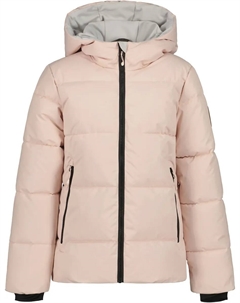 Стеганая куртка "KARNAK JR - для детей", с капюшоном, с тонкой надписью логотипа на туловище и застежкой, розовый Icepeak