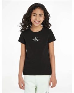 Футболка Jeans "MICRO MONOGRAM TOP", для детей до 16 лет, цвет Ck Black Calvin klein