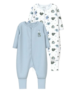 Пижама "NBMNIGHTSUIT 2P ZIP FF ELEPHANT NOOS", цвет Baby Blue Name it