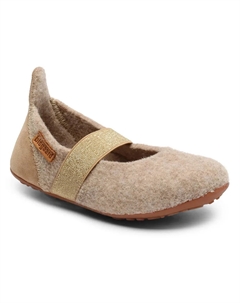 Тапочки " балетная шерсть", балетки, слипоны на практичной резинке, цвет Nougat Goldfarben Bisgaard