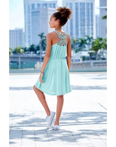 Трикотажное платье "для девочек" с кружевной вставкой, мятный Kidsworld