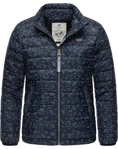 Стеганая куртка "Yarca Bloom", без капюшона, стеганая куртка для девочки с классным цветочным принтом, цвет морской волны Ragwear