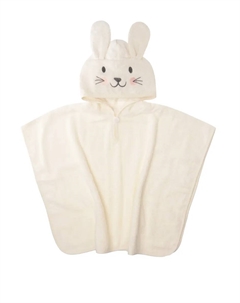 Лилипутское пончо "Кролик" с милым капюшоном, белый