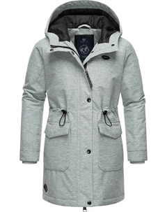 Куртка зимняя тряпичная "Резинка" с капюшоном, зимняя парка для девочек с капюшоном, белый Ragwear