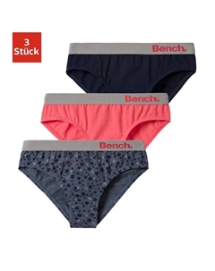 Трусики (3 шт.) с принтом в виде звезд и однотонные цвета, синий Bench