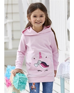 Длинный свитшот "для маленьких девочек" с милым карманным принтом, розовый Kidsworld