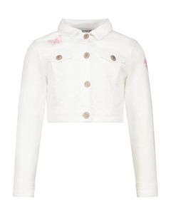 Джинсовая куртка с аппликацией в виде бабочки, кремовый Salt and pepper