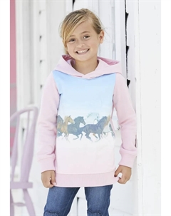 Длинный свитшот "для маленьких девочек" с принтом лошади, розовый Kidsworld