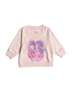 Укороченная футболка свободного кроя с длинными рукавами для маленьких девочек, цвет Rose Chaser