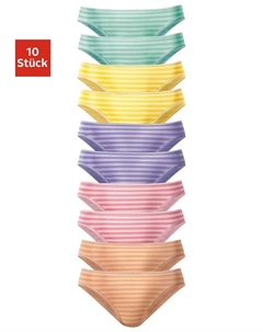 Трусики-бикини (10 шт. в упаковке), красивая базовая вещь в великолепных цветах, подходит на каждый день, цвет Gestreift Vivance