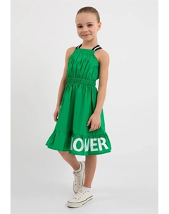 Трикотажное платье А-силуэта, зеленый Gulliver
