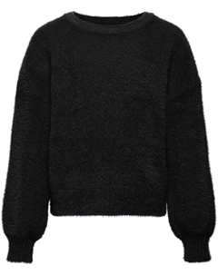 Свитер с круглым вырезом "KOGNEWPIUMO L/S PULLOVER CP KNT NOOS", черный Kids only