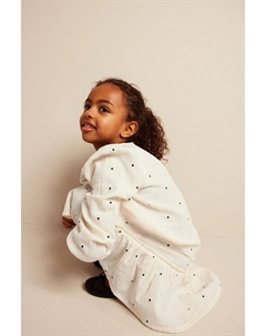 Муслиновое платье с узором, белый H&m